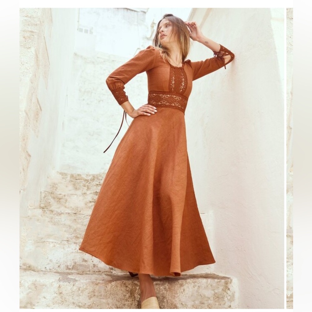 NWT Eddy Mary Linen Maxi Dress - Picture 8 of 14